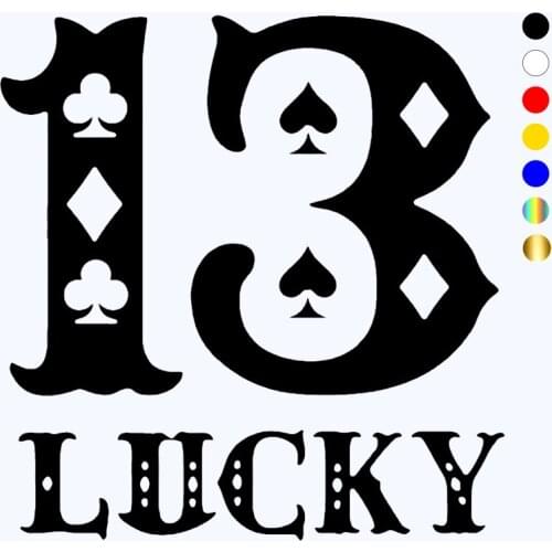 CK3110# lucky 13 reflective funny car sticker vinyl decal waterproof car auto stickers on car bumper rear window laptop