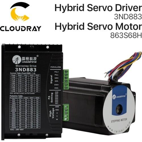 Cloudray Leadshine CNC Laser Step Motor 863S68H+Step Driver 3ND883 for Co2 Laser Cutting/Engraving Machines