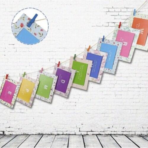 Home Photo Frame Wall Decor 1Set 6pcs DIY Wall Hanging Cartoon Animals Paper Photo Frame For Baby Photo Frame Wedding Photo Fame