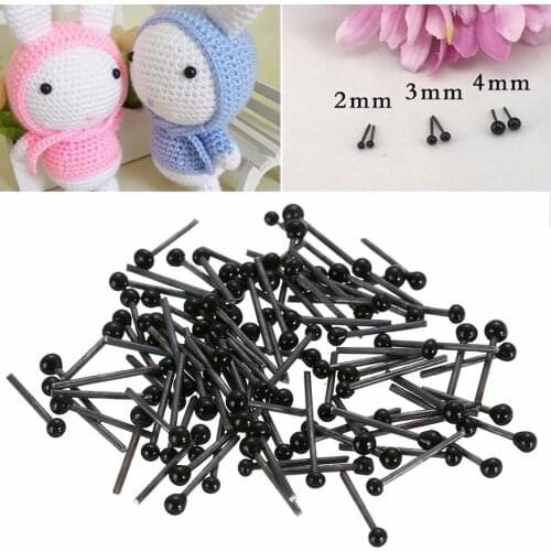 150 Pair Black Glass Eyes 2/3/4mm For Teddy Bear Dolls Animal Felting DIY Craft Accessories