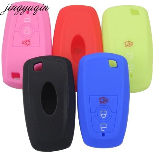 Jingyuqin 30pcs/lot Silicone Cover for Ford Mondeo 2017 3 Buttons Remote Car Flip folding key Fob Case