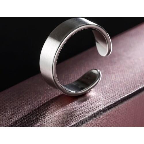 MOREDEAR Titanium Steel Open Ring for Men and Women Dull and Bright Polish