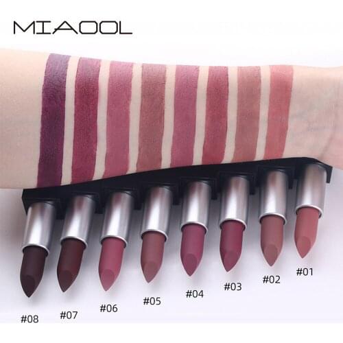 Miaool Lipstick Matte Moisturizing and Nourishing Does Not Fade Non-stick Cup Lipstick 8-Color