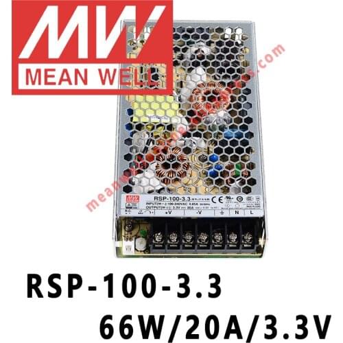 Mean Well RSP-100-3.3 meanwell 3.3VDC/20A/66W Single Output with PFC Function Power Supply online store