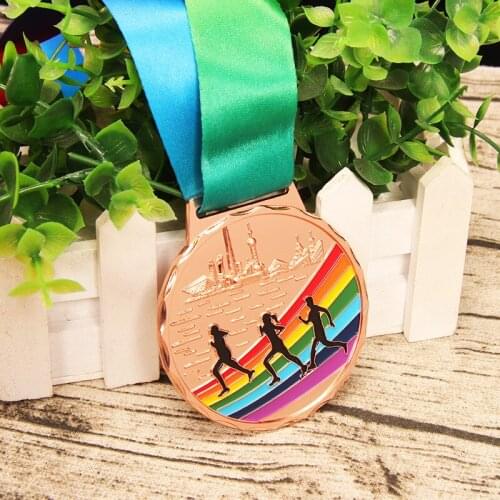 Zinc alloy marathon medal school sports medal sports gold silver bronze medal free print