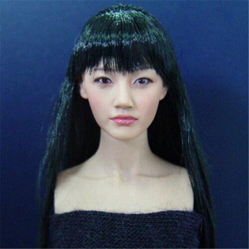 KUMIK 1:6 Soldiers Head Carving Model Xiu Zhi National First Love KM038 Hair Transplant Female Head Carving