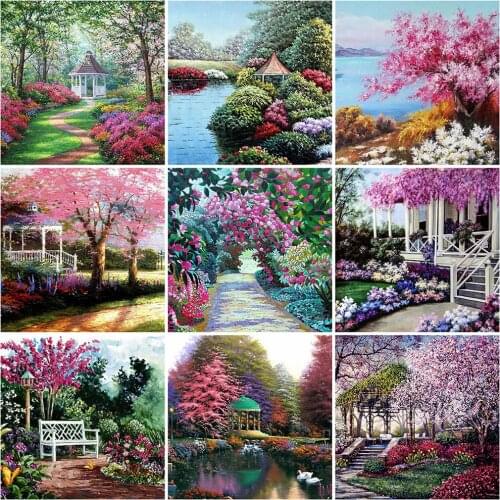 MomoArt 5D DIY Diamond Embroidery Garden Handmade Gift Diamond Painting Flower Landscape Diamond Mosaic Full Layout Home Decor