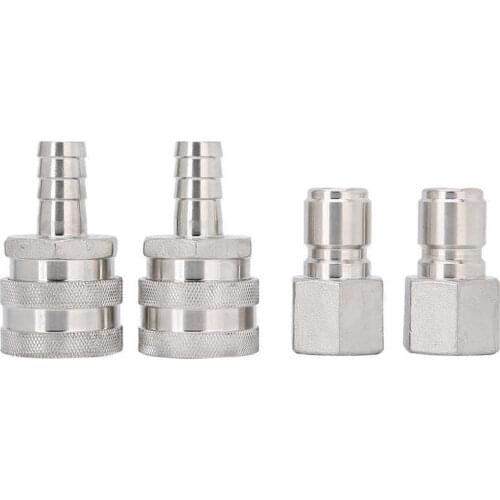 Stainless Steel /2in Thread Quick Connector Beer Barrel Connector Adapter Home Brew Fitting Brewing Connector
