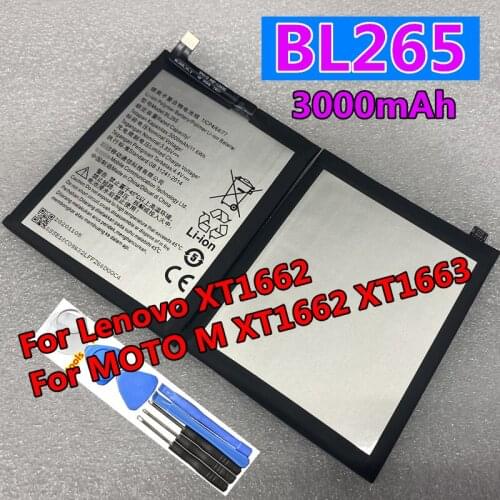 New High Quality Original BL265 Battery For Lenovo XT1662 For MOTO M XT1662 XT1663 Mobile Phone Batteries