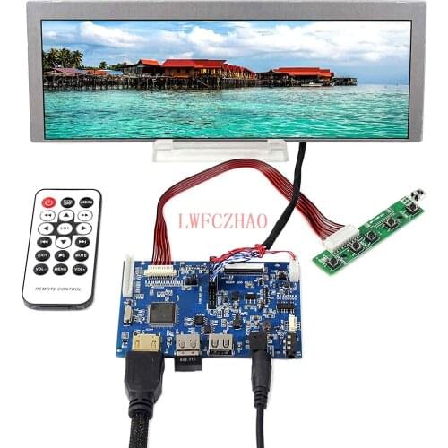 Original Sharp 9.1" LQ091B1LW01 822x260 LCD LED Screen with HDMI Audio Contorll Board Monitor