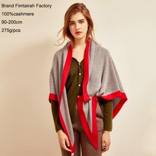 Autumn And Winter Warm 100% Cashmere Scarf Women Shawl Wrap Pashmina Knitted Striped Inner Mongolia Knitted Triangle Scarf