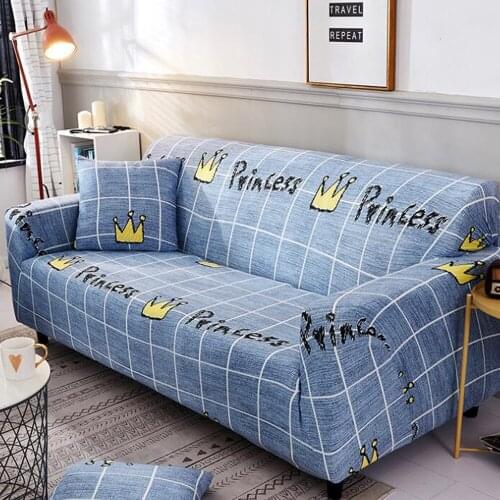 Pastoral scenery cactus crown elastic sofa cover set plaid fundas de sofa covers for living room furniture covers CZ49