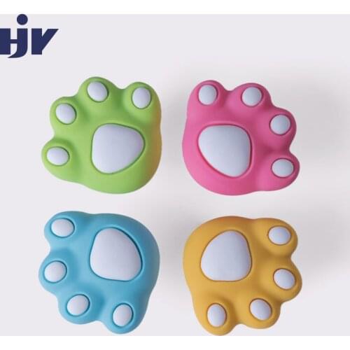 Food Grade Cabinet Handles Door Knobs for Children Room Drawer Pulls Kids Cabinet Wardrobe Handles Bear Foots Handle Knobs