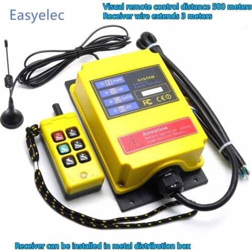 6 Channels Industrial wireless remote control F21-4S-Y crane switch single speed high speed Long distance 500 meter lift
