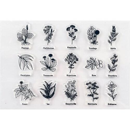 11*16CM Flower List Transparent Clear Stamps / Silicone Seals Roller Stamp For DIY Scrapbooking Photo Album/Card Making