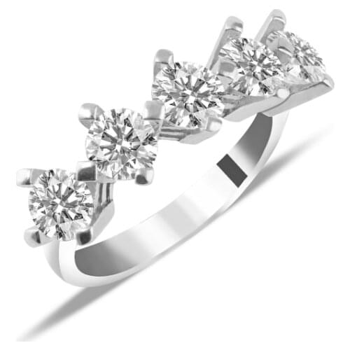 Five Stone Fashion Crystal Engagement for Women Cubic Zirconia Real Sterling Silver Rings 2021 Four Prongs Trend Female Jewelry