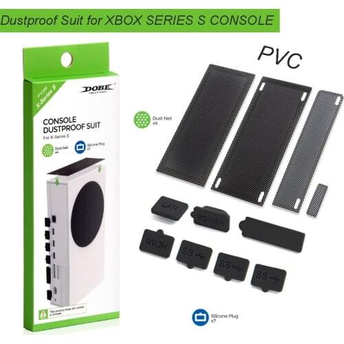 DOBE Console Dustproof Suit for XBOX Series S PVC Protective Shell Net Accessories with 7 Silicone Plugs For X Series S Games