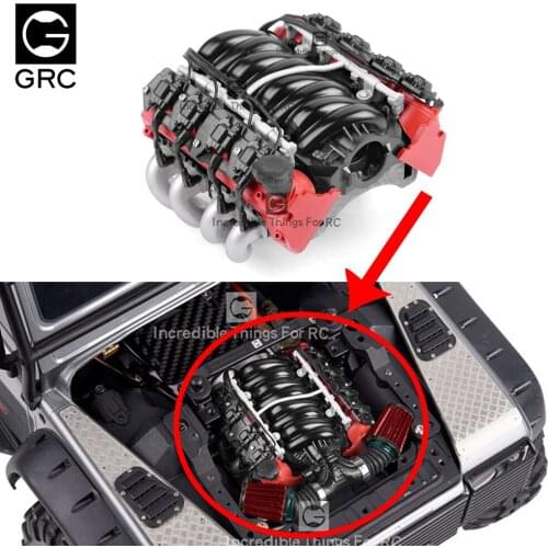 RC Car GRC LS7 V8 Simulate Engine Motor Cooling Fans Radiator for 1/10 RC Crawler TRAXXAS TRX4 TRX6 AXIAL SCX10 III Redcat GEN8