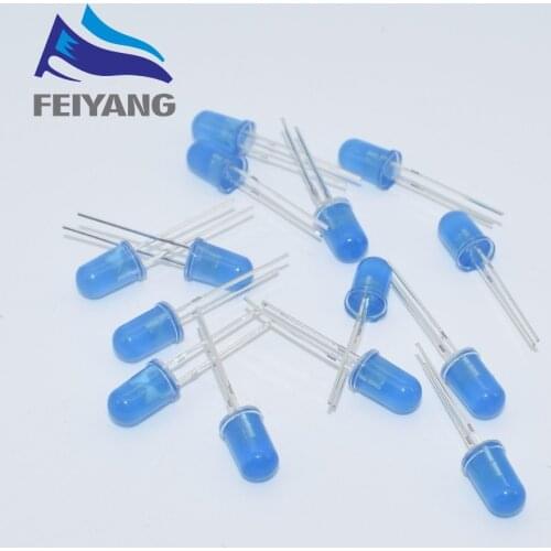 SAMIORE ROBOT 100PCS/Lot 5MM Blue LED Diode Round Diffused Blue Color Light Lamp F5 DIP Highlight New Wholesale Electronic