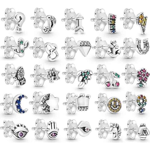 Pdb ed 2 925 sterling silver 1: 1 smiling face question mark moon earrings exquisite female jewelry gift pearl earrings