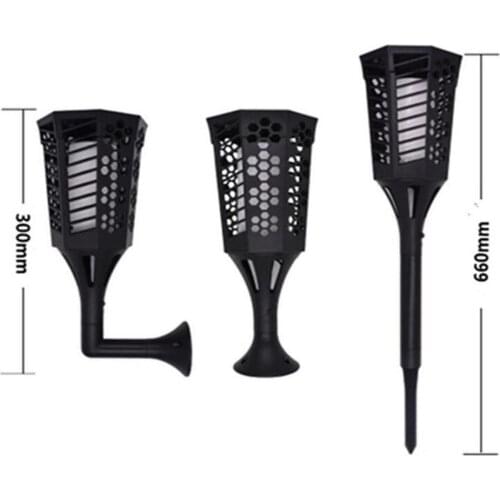 Solar Flame Light LED Garden Landscape Light Polygon Induction Floor Light ABS96LED Lamp Bead No Wiring Solar Charging