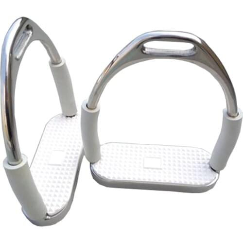 Stainless Steel Stirrups White Black Horse Flexible Stirrup