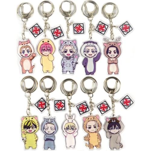Tokyo Revengers Anime Cosplay Keychain Manjiro Ken Takemichi Hinata Atsushi Chibi Kawaii Bag Pendant Fans Collection Props