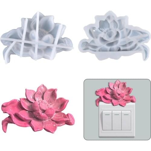 Creative Lotus Switch Wall Sticker Decoration Epoxy Resin Mold Silicone Mould