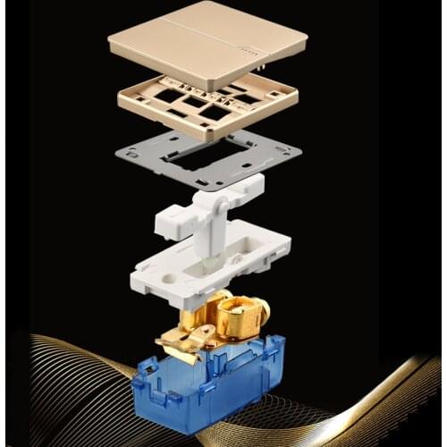 Light Switch 15A 250V Single Pole Decorator Wall Light Switch with Wall Plate Quiet On/Off Light Switch Replacement for Home