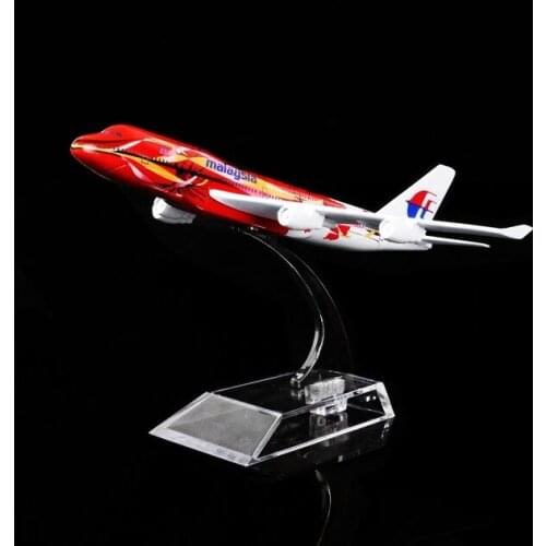 1:400 16cm Malaysia Hibiscus Boeing 747 Metal Airplane Model Office Decoration Toy Gift Idea