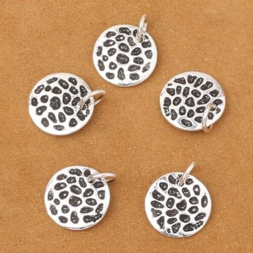 100% 925 Silver Spot Charm Vintage Silver Bracelet Charm DIY Jewelry Charm Jewelry Findings