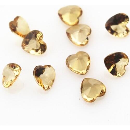 100pcs/lot gold yellow crystal birthstone heart floating charms living glass memory floating lockets diy jewelry