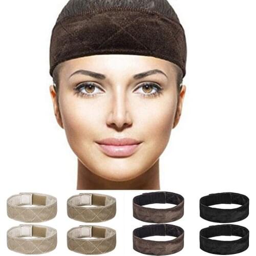 2Pcs Women Non Slip Velvet Wig Grip Band Adjustable Elastic Headband Hair Scarf