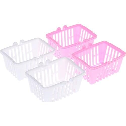 2Pcs Shopping Basket Toys Mini Supermarket Shopping Hand Basket Model Dollhouse