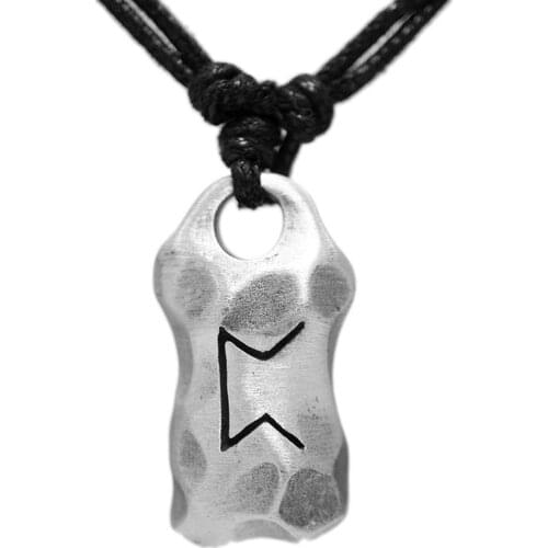 2018 Fashion Jewelry Black Leather Cord Viking Collar Adjustable Magical Amulets And Talismans Runic Name Necklace Long Necklace