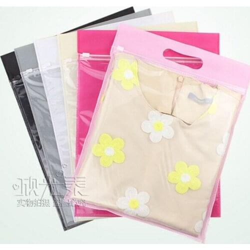 27*(30+5)CM Handheld Packaging Bag Clothes Storage Bag Self-Sealing Garment Zipper Bag