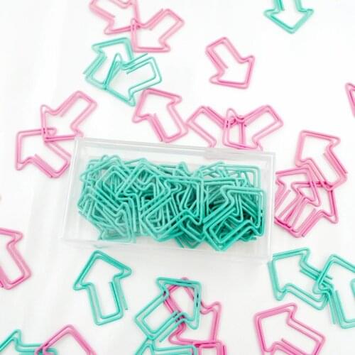 30Pcs Cute Arrow Clips Metal Kawaii Bookmark Candy Colors Arrow Shape Paper Clip For School Office Binder Notes Clip Stationery