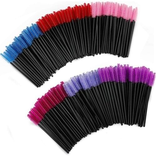 300Pcs 6 colors Eyelash Brushes For Extension Disposable Eyebrow Brush Eyelash Cosmetic Brushes Makeup Tool 6 Colors Available