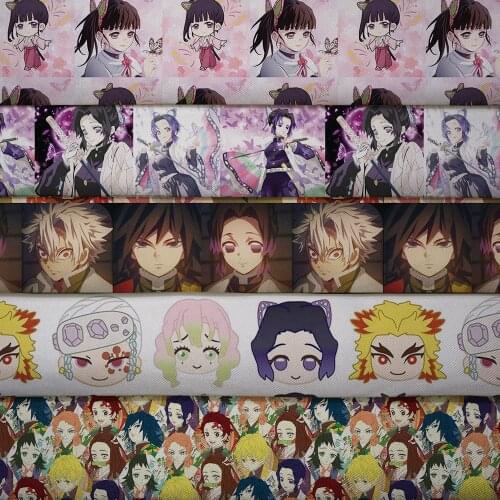 50cm*140cm Printed Polyester Fabric Patchwork for Sewing Dress clothing cloth Making kimetsu no yaiba fabric K2532