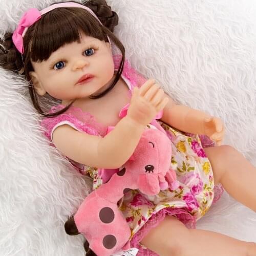 Bebes reborn bonecas 55cm soft silicone reborn toddler baby dolls com corpo de silicone menina Christmas surprice gifts lol doll