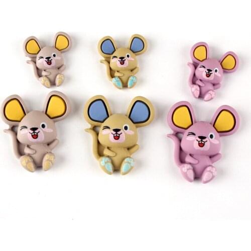 Free Shipping 10pcs Kawaii Animal Mouse Resin Cabochons Ornament Accessories Embellishments Scrapbooking Miniature Buttons Cameo