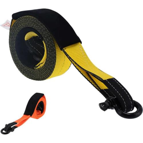 Towing Rope Polyester Material Thicken Tow Strap Shackle Fixed Traction Accessories 6meters 12 Tons Car Tow Rope