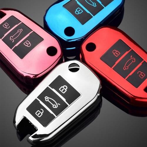 TPU Car Remote Key Case Cover Shell Fob For Peugeot 208 2008 308 3008 408 508 107 301 Citroen C4 CACTUS C5 DS4 DS5 Accessories