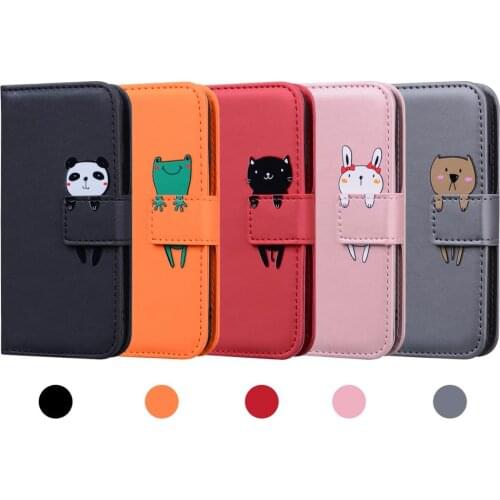 Cartoon Animal Wallet Phone Case For Galaxy M11 M21 M30s Note 20 Ultra S7 Edge S8 Plus S9 Plus S10 Plus S20 S20 Ultra Note 9 10