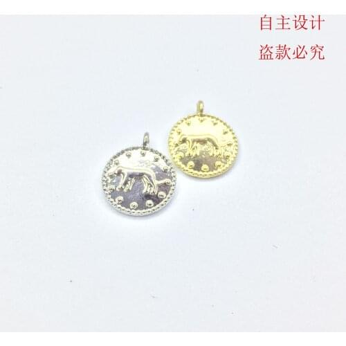 Eruifa 20pcs 15mm Leopard print Coin gold/Silver plated Zinc alloy Charms Pendant Jewelry DIY Necklace 2 colors