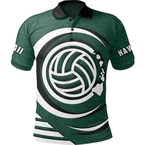 Hawaii Polo Shirt Hawaii Volleyball Map 3D Printed Polo Shirt Men For Women Short Sleeve Summer T-shirt