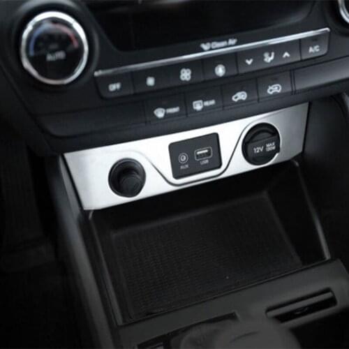 Car Interior Cigarette Lighter USB Port Trim Cover Decoration Trim Accessories For Hyundai Tucson 2015 2016 2017 2018