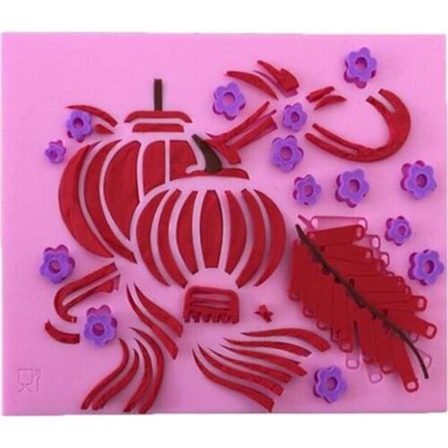 Chinese Lanterns Fondant Cake Silicone Mold Biscuits Chocolate Mould Ice Cube Candy Molds Baking Cake Decoration Tools Clay Soap