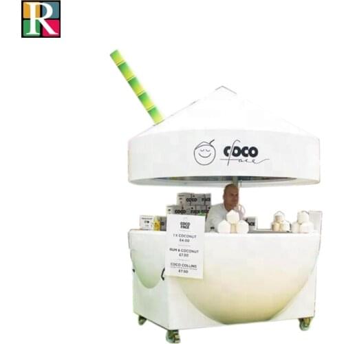 Fruit shape coconut fast food kiosk/ hot dog cart/ ice cream truck for sale