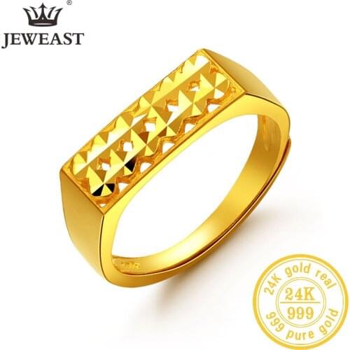YLZB 24K Pure Gold Ring Real AU 999 Solid Gold Rings Elegant Shiny Beautiful Upscale Trendy Classic Jewelry Hot Sell New 2020